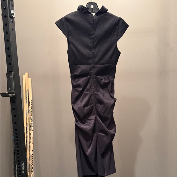 Xscape Ruffled Black Midi Dress - Picture 3 of 3